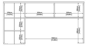 Biurko w połysku z nadstawką Function Plus 149 cm biały
