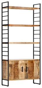 Regał na książki, 4 poziomy, 80x30x180 cm, surowe drewno mango