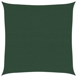 Żagiel przeciwsłoneczny, 160 g/m², ciemnozielony, 4x4 m, hdpe