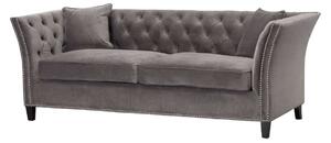 Sofa Chesterfield Modern Velvet Dark Grey 3-os