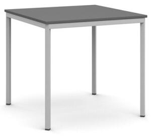 Stół do jadalni, 800 x 800 mm, blat grafitowy, podstawa jasnoszara