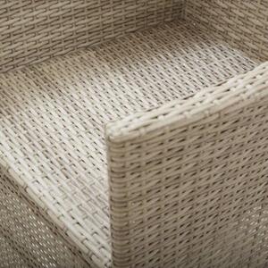 Rozkładane krzesła ogrodowe 2 szt., poduszki, rattan pe, beżowe