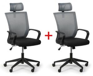 Fotel biurowy Basic 1+1 GRATIS, szary