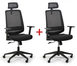Krzesło biurowe RICH 1+1 GRATIS, czarny