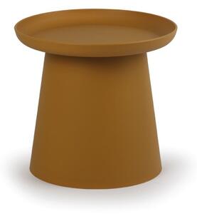 Plastikowy stolik kawowy FUNGO, średnica 500 mm, ochra