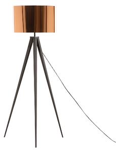 Lampa podłogowa trójnóg metalowa z tekstylnym miedzianym kloszem Stiletto Beliani