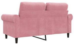 Sofa 2-osobowa, rÃ³Å¼owy, 120 cm, tapicerowana aksamitem