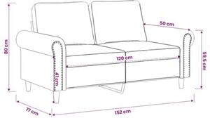 Sofa 2-osobowa, rÃ³Å¼owy, 120 cm, tapicerowana aksamitem