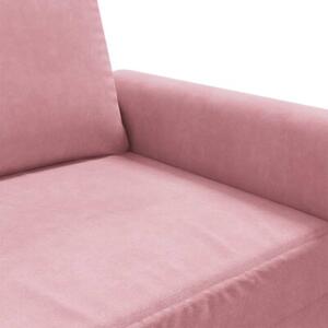 Sofa 2-osobowa, rÃ³Å¼owy, 120 cm, tapicerowana aksamitem