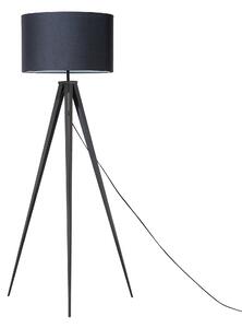 Lampa podłogowa trójnóg metalowa z tekstylnym czarnym kloszem Stiletto Beliani