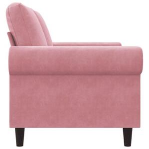 Sofa 2-osobowa, rÃ³Å¼owy, 120 cm, tapicerowana aksamitem