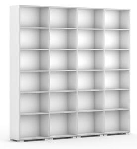 Biblioteka SILVER LINE, 4 kolumny, 2230 x 2400 x 400 mm, biały