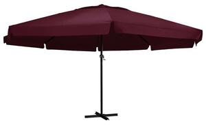 Parasol ogrodowy na aluminiowym słupku, 600 cm, bordowy