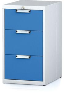 Kontenerek warsztatowy na narzędzia MECHANIC, 3 szuflady, 480 x 600 x 840 mm, niebieskie drzwi