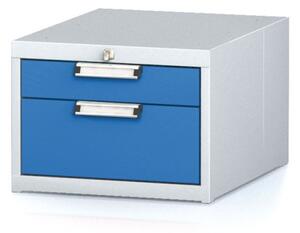 Kontenerek warsztatowy na narzędzia do stołów MECHANIC, 2 szuflady, 480 x 600 x 351 mm, niebieskie drzwi