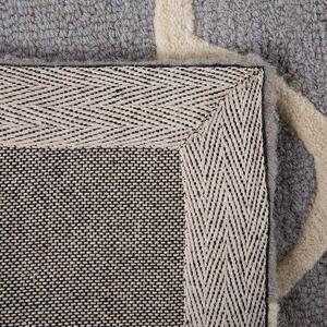 Wełniany dywan marokańska koniczyna 160 x 230 cm jasnoszary tkany ręcznie Silvan Beliani