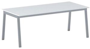 Stół PRIMO BASIC z szarosrebrnym stelażem, 2000 x 900 x 750 mm, biały