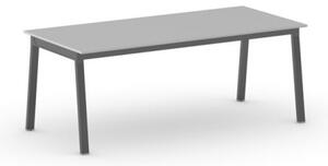 Stół PRIMO BASIC z czarnym stelażem, 2000 x 900 x 750 mm, szary