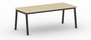 Stół PRIMO BASIC z czarnym stelażem, 2000 x 900 x 750 mm, brzoza
