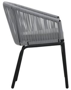 Krzesła ogrodowe, 2 szt., antracytowe, rattan pe