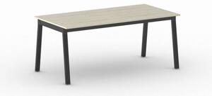 Stół PRIMO BASIC z czarnym stelażem, 1800 x 900 x 750 mm, naturalny dąb