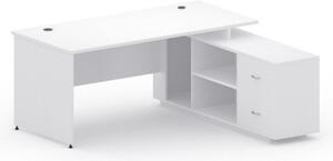 Stół z szafką MIRELLI A+ 1600 x 1600 x 750 mm, biały