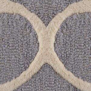 Wełniany dywan marokańska koniczyna 80 x 150 cm jasnoszary tkany ręcznie Silvan Beliani