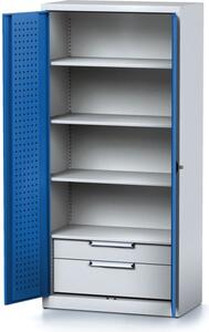 Szafa warsztatowa MECHANIC, 1950 x 920 x 500 mm, 3 półki, 2 szuflady, niebieskie drzwi