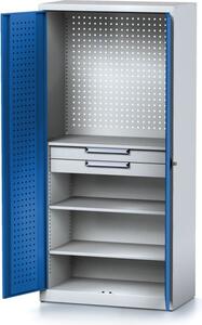 Szafa warsztatowa MECHANIC, 1950 x 920 x 500 mm, 3 półki, 2 szuflady, niebieskie drzwi