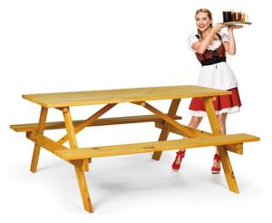 Zestaw piknikowy - 2x ławka ogrodowa, 1x stół na zewnątrz