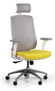 Krzesło biurowe z siatkowanym oparciem ENVY, żółte