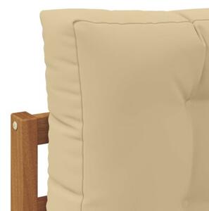 Zestaw mebli ogrodowych z litego drewna akacjowego z poduszkami, modułowy design, naturalny kolor