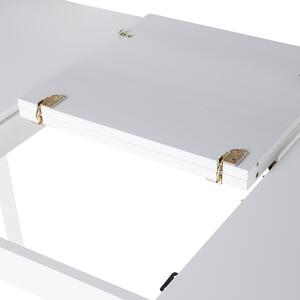 Minimalistyczny rozkładany stół do jadalni drewniany 150/195 cm biały Sanford Beliani