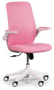 Krzesło biurowe z siatkowanym oparciem BUTTERFLY, różowa