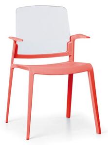 Plastikowe krzesła GEORGE, czerwony