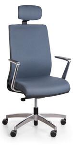 Krzesło biurowe TITAN z zagłówkiem, szare