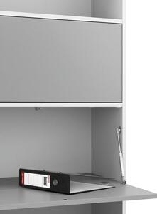 Regał biurowy wysoki LAYERS, 2 schowki, 800 x 400 x 1905, biały