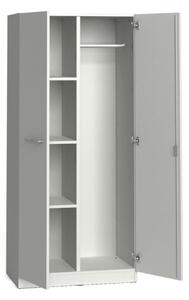 Szafa ubraniowa biurowa PRIMO, 3 półki, drążek do szafy, 1781 x 800 x 500 mm, biały