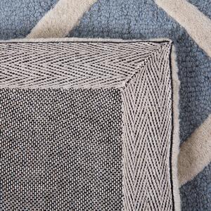 Nowoczesny dywan wełniany niebieski ręcznie wyszywany wzór geometryczny 160 x 230 cm Dali Beliani