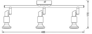 OSRAM Reflektor sufitowy OSRAM, srebrny, metalowy, 3-punktowa GU10-LED 2700 K, chromowy / srebrny, aluminium