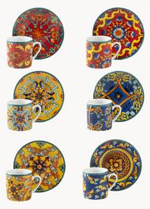 Komplet filiżanek ze spodkiem z porcelany Trinacria, 12 elem