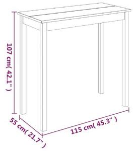 Stolik barowy z mdf, czarny, 115 x 55 x 107 cm