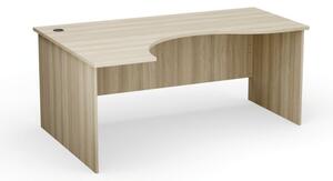 Narożny stół biurowy PRIMO Classic, zaokrąglony 1800 x 1200 mm, lewy, dąb naturalny