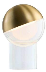 FRANDSEN Lampa stołowa Pila, możliwość ściemniania, mosiężny / złoty, salon / jadalnia, tworzywo sztuczne, nowoczesny