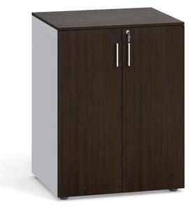 Szafa z drzwiami PRIMO, 800 x 640 x 1040 mm, szary / wenge