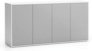 Szafka biurowa z drzwiami LAYERS, długa, 1582 x 400 x 777, biała/szara