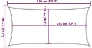 Żagiel przeciwsłoneczny, 160 g/m², czarny, 2x3,5 m, hdpe
