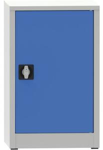 Warsztatowa szafa półkowa na narzędzia KOVONA, 1 półka, spawana, 508 x 400 x 800 mm, szara / niebieska