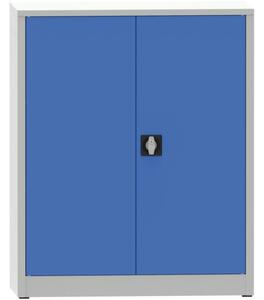 Warsztatowa szafa półkowa na narzędzia KOVONA JUMBO, 2 półki, spawana, 1150 x 950 x 600 mm, szara / niebieska