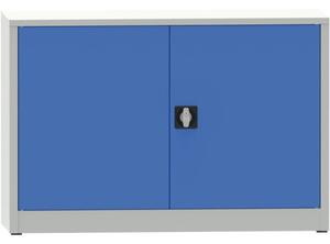Warsztatowa szafa półkowa na narzędzia KOVONA JUMBO, 1 półka, spawana, 800 x 1200 x 600 mm, szara / niebieska